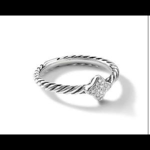 David Yurman | Quatrefoil Ring with Diamonds 5.5 | Cable Collectibles EUC!